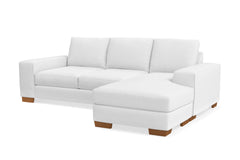 Melrose Reversible Velvet Chaise Sleeper Sofa Bed :: Leg Finish: Pecan / Sleeper Option: Deluxe Innerspring Mattress