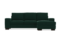 Melrose Reversible Velvet Chaise Sleeper Sofa Bed :: Leg Finish: Espresso / Sleeper Option: Deluxe Innerspring Mattress