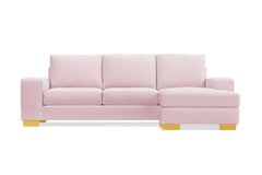 Melrose Reversible Velvet Chaise Sleeper Sofa Bed :: Leg Finish: Natural / Sleeper Option: Memory Foam Mattress