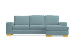 Melrose Reversible Velvet Chaise Sleeper Sofa Bed :: Leg Finish: Natural / Sleeper Option: Memory Foam Mattress