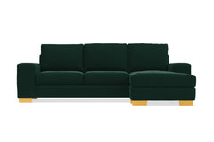 Melrose Reversible Velvet Chaise Sleeper Sofa Bed :: Leg Finish: Natural / Sleeper Option: Memory Foam Mattress