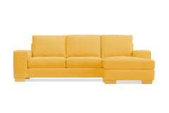 Melrose Reversible Velvet Chaise Sleeper Sofa Bed :: Leg Finish: Natural / Sleeper Option: Memory Foam Mattress