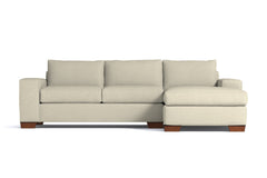 Melrose 2pc Sleeper Sectional :: Leg Finish: Pecan / Configuration: RAF - Chaise on the Right / Sleeper Option: Memory Foam Mattress