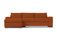 Melrose 2pc Sleeper Sectional :: Leg Finish: Pecan / Configuration: LAF - Chaise on the Left / Sleeper Option: Deluxe Innerspring Mattress