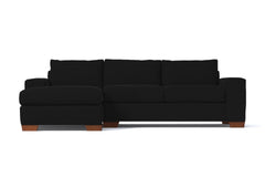 Melrose 2pc Sleeper Sectional :: Leg Finish: Pecan / Configuration: LAF - Chaise on the Left / Sleeper Option: Deluxe Innerspring Mattress