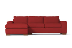 Melrose 2pc Sleeper Sectional :: Leg Finish: Pecan / Configuration: LAF - Chaise on the Left / Sleeper Option: Memory Foam Mattress