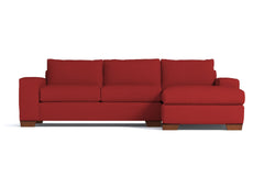 Melrose 2pc Sleeper Sectional :: Leg Finish: Pecan / Configuration: RAF - Chaise on the Right / Sleeper Option: Memory Foam Mattress