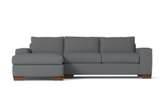 Melrose 2pc Sleeper Sectional :: Leg Finish: Pecan / Configuration: LAF - Chaise on the Left / Sleeper Option: Deluxe Innerspring Mattress