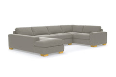 Melrose 3pc Velvet Sectional Sofa :: Leg Finish: Natural / Configuration: LAF - Chaise on the Left