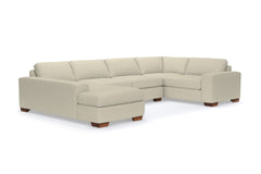 Melrose 3pc Sleeper Sectional :: Leg Finish: Pecan / Configuration: LAF - Chaise on the Left / Sleeper Option: Memory Foam Mattress