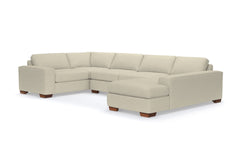 Melrose 3pc Sleeper Sectional :: Leg Finish: Pecan / Configuration: RAF - Chaise on the Right / Sleeper Option: Memory Foam Mattress