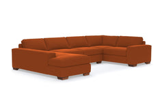 Melrose 3pc Velvet Sectional Sofa :: Leg Finish: Pecan / Configuration: LAF - Chaise on the Left