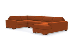 Melrose 3pc Velvet Sectional Sofa :: Leg Finish: Pecan / Configuration: RAF - Chaise on the Right