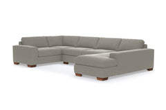 Melrose 3pc Velvet Sectional Sofa :: Leg Finish: Pecan / Configuration: RAF - Chaise on the Right
