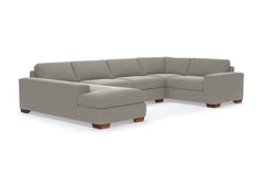 Melrose 3pc Velvet Sectional Sofa :: Leg Finish: Pecan / Configuration: LAF - Chaise on the Left