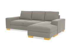 Melrose Reversible Velvet Chaise Sleeper Sofa Bed :: Leg Finish: Natural / Sleeper Option: Memory Foam Mattress