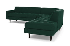 Monroe 3pc Velvet Sectional Sofa :: Leg Finish: Espresso / Configuration: RAF - Chaise on the Right