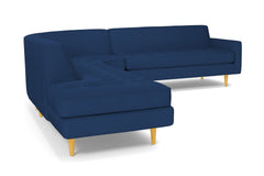 Monroe 3pc Velvet Sectional Sofa :: Leg Finish: Natural / Configuration: LAF - Chaise on the Left