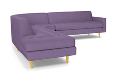 Monroe 3pc Velvet Sectional Sofa :: Leg Finish: Natural / Configuration: LAF - Chaise on the Left
