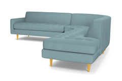 Monroe 3pc Velvet Sectional Sofa :: Leg Finish: Natural / Configuration: RAF - Chaise on the Right
