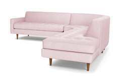 Monroe 3pc Velvet Sectional Sofa :: Leg Finish: Pecan / Configuration: RAF - Chaise on the Right