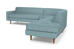 Monroe 3pc Velvet Sectional Sofa :: Leg Finish: Pecan / Configuration: RAF - Chaise on the Right