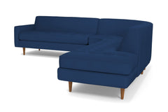 Monroe 3pc Velvet Sectional Sofa :: Leg Finish: Pecan / Configuration: RAF - Chaise on the Right