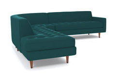 Monroe 3pc Velvet Sectional Sofa :: Leg Finish: Pecan / Configuration: LAF - Chaise on the Left