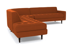 Monroe 3pc Velvet Sectional Sofa :: Leg Finish: Espresso / Configuration: LAF - Chaise on the Left