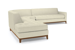 Monroe Drive 3pc Sleeper Sectional :: Leg Finish: Pecan / Configuration: LAF - Chaise on the Left / Sleeper Option: Deluxe Innerspring Mattress