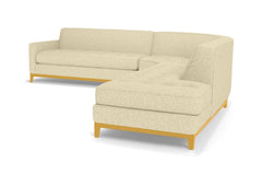 Monroe Drive 3pc Sleeper Sectional :: Leg Finish: Natural / Configuration: RAF - Chaise on the Right / Sleeper Option: Deluxe Innerspring Mattress