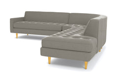 Monroe 3pc Velvet Sectional Sofa :: Leg Finish: Natural / Configuration: RAF - Chaise on the Right