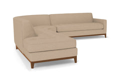 Monroe Drive 3pc Sleeper Sectional :: Leg Finish: Pecan / Configuration: LAF - Chaise on the Left / Sleeper Option: Deluxe Innerspring Mattress