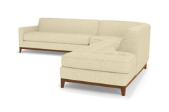 Monroe Drive 3pc Sleeper Sectional :: Leg Finish: Pecan / Configuration: RAF - Chaise on the Right / Sleeper Option: Deluxe Innerspring Mattress