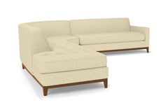 Monroe Drive 3pc Sleeper Sectional :: Leg Finish: Pecan / Configuration: LAF - Chaise on the Left / Sleeper Option: Deluxe Innerspring Mattress