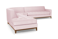 Monroe Drive 3pc Sleeper Sectional :: Leg Finish: Pecan / Configuration: LAF - Chaise on the Left / Sleeper Option: Deluxe Innerspring Mattress