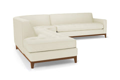 Monroe Drive 3pc Sleeper Sectional :: Leg Finish: Pecan / Configuration: LAF - Chaise on the Left / Sleeper Option: Deluxe Innerspring Mattress