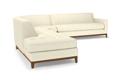 Monroe Drive 3pc Sleeper Sectional :: Leg Finish: Pecan / Configuration: LAF - Chaise on the Left / Sleeper Option: Deluxe Innerspring Mattress