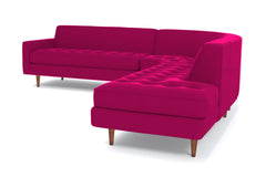 Monroe 3pc Velvet Sectional Sofa :: Leg Finish: Pecan / Configuration: RAF - Chaise on the Right