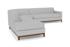 Monroe Drive 3pc Sleeper Sectional :: Leg Finish: Pecan / Configuration: LAF - Chaise on the Left / Sleeper Option: Deluxe Innerspring Mattress