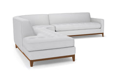 Monroe Drive 3pc Sleeper Sectional :: Leg Finish: Pecan / Configuration: LAF - Chaise on the Left / Sleeper Option: Deluxe Innerspring Mattress