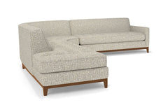 Monroe Drive 3pc Sleeper Sectional :: Leg Finish: Pecan / Configuration: LAF - Chaise on the Left / Sleeper Option: Deluxe Innerspring Mattress