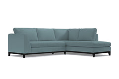 Mulholland Drive 2pc Velvet Sleeper Sectional :: Leg Finish: Espresso / Configuration: RAF - Chaise on the Right / Sleeper Option: Deluxe Innerspring Mattress