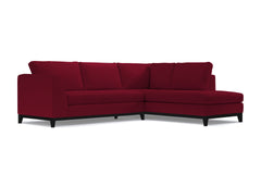 Mulholland Drive 2pc Velvet Sleeper Sectional :: Leg Finish: Espresso / Configuration: RAF - Chaise on the Right / Sleeper Option: Deluxe Innerspring Mattress