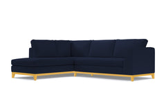 Mulholland Drive 2pc Velvet Sleeper Sectional :: Leg Finish: Natural / Configuration: LAF - Chaise on the Left / Sleeper Option: Deluxe Innerspring Mattress