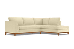 Mulholland Drive 2pc Sleeper Sectional :: Leg Finish: Pecan / Configuration: RAF - Chaise on the Right / Sleeper Option: Deluxe Innerspring Mattress