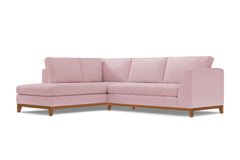 Mulholland Drive 2pc Velvet Sleeper Sectional :: Leg Finish: Pecan / Configuration: LAF - Chaise on the Left / Sleeper Option: Deluxe Innerspring Mattress