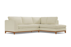 Mulholland Drive 2pc Sleeper Sectional :: Leg Finish: Pecan / Configuration: RAF - Chaise on the Right / Sleeper Option: Deluxe Innerspring Mattress