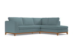 Mulholland Drive 2pc Sleeper Sectional :: Leg Finish: Pecan / Configuration: RAF - Chaise on the Right / Sleeper Option: Deluxe Innerspring Mattress