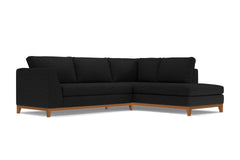 Mulholland Drive 2pc Sleeper Sectional :: Leg Finish: Pecan / Configuration: RAF - Chaise on the Right / Sleeper Option: Deluxe Innerspring Mattress